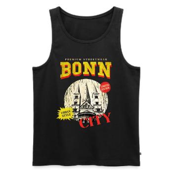 Bonn Deutschland Stadt Skyline Vintage Retro - Männer Premium Bio Tank Top - Schwarz - Vorne - Michal (187cm)