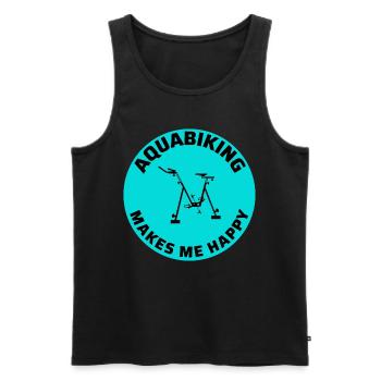 Aqua Cycling Schwimmbad Fitness Training Coach - Männer Premium Bio Tank Top - Schwarz - Vorne - AI Model Male 178 light (178cm)