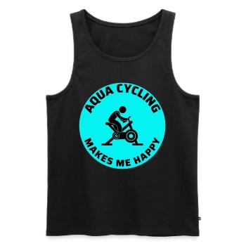 Aqua Cycling Schwimmbad Fitness Training Coach - Männer Premium Bio Tank Top - Schwarz - Vorne - AI Model Male 178 light (178cm)