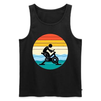 Aqua Cycling Swimming Pool Fitness Training - Men's Premium Organic Tank Top - black - Front - AI Model Male 178 light (178cm)