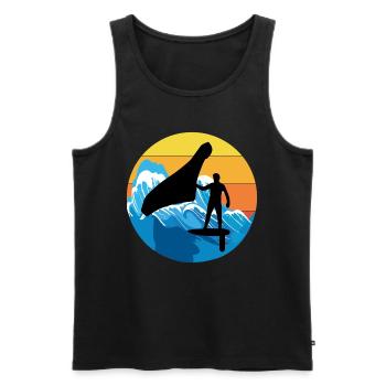 Wing Foiling Hydrofoil Surfing Surf Water Sport - Men's Premium Organic Tank Top - black - Front - AI Model Male 178 light (178cm)