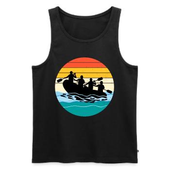 Vintage Retro Rafting Team Raft White Water Rafter - Débardeur bio Premium Homme - noir - Devant - Michal (187cm)