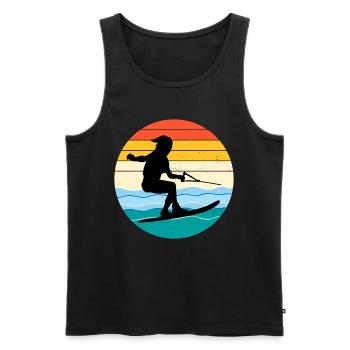 Water Skiing Outdoor Water Sport Vintage Retro - Men's Premium Organic Tank Top - black - Front - Michal (187cm)