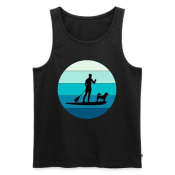 Paddleboarding Paddleboard Paddle Water sports Dog - Men's Premium Organic Tank Top - black - Front - AI Model Male 178 light (178cm)