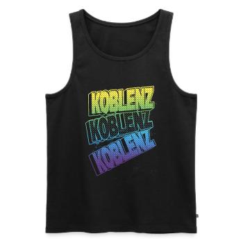 Koblenz Germany City Font Skyline Home - Men's Premium Organic Tank Top - black - Front - AI Model Male 178 light (178cm)