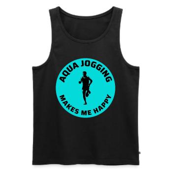 Deep Water Aqua jogging Pool Running Fitness - Débardeur bio Premium Homme - noir - Devant - Michal (187cm)