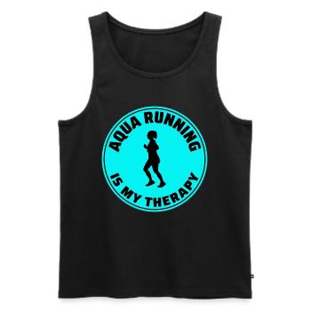 Deep Water Aqua jogging Pool Running Fitness - Men's Premium Organic Tank Top - black - Front - AI Model Male 178 light (178cm)