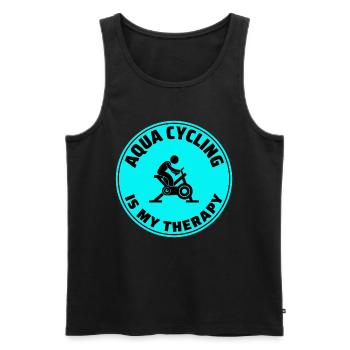 Aqua Cycling Swimming Pool Fitness Training - Men's Premium Organic Tank Top - black - Front - AI Model Male 178 light (178cm)