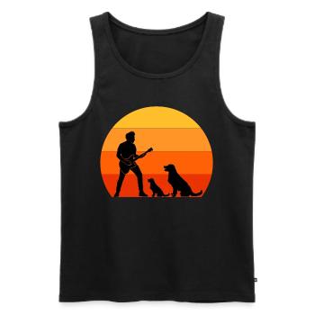 Gitarrist Pet Dog Animal Musiker Bassist - Männer Premium Bio Tank Top - Schwarz - Vorne - Michal (187cm)