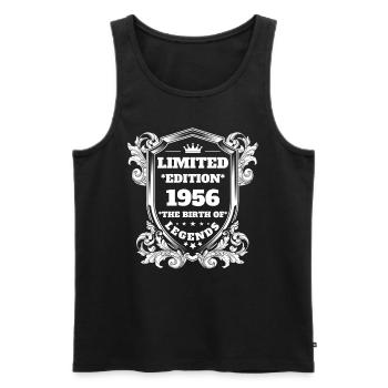 1956 - Men's Premium Organic Tank Top - black - Front - AI Model Male 178 light (178cm)
