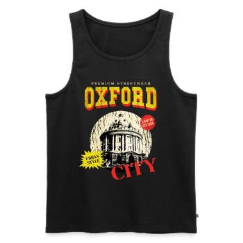 Oxford Angleterre Royaume-Uni City Skyline Vintage Rétro - Débardeur bio Premium Homme - noir - Devant - Michal (187cm)