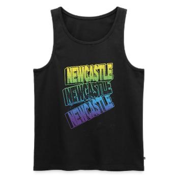 Newcastle England UK City Font Skyline Home - Men's Premium Organic Tank Top - black - Front - AI Model Male 178 light (178cm)