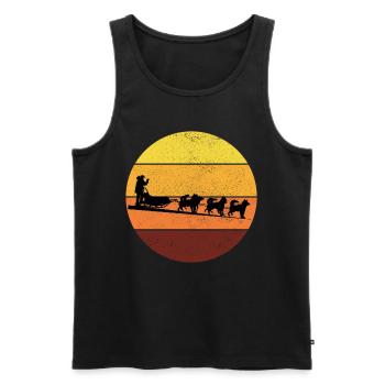 Husky Schlitten Hunderennen Alaskan Racers - Männer Premium Bio Tank Top - Schwarz - Vorne - AI Model Male 178 light (178cm)