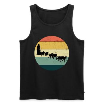 Husky Schlitten Hunderennen Alaskan Racers - Männer Premium Bio Tank Top - Schwarz - Vorne - AI Model Male 178 light (178cm)