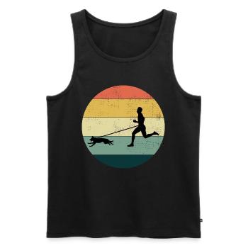 Canicross Trail Running Dog Sport Outdoor Hobby - Men's Premium Organic Tank Top - black - Front - Michal (187cm)