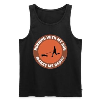 Canicross Trail Running Dog Sport Outdoor Hobby - Men's Premium Organic Tank Top - black - Front - Michal (187cm)