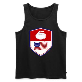 American Flag Curling Team Winter Ice Sport USA - Männer Premium Bio Tank Top - Schwarz - Vorne - AI Model Male 178 light (178cm)