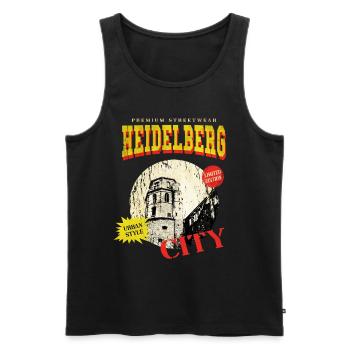Heidelberg Deutschland Stadt Skyline Vintage Retro - Männer Premium Bio Tank Top - Schwarz - Vorne - Michal (187cm)