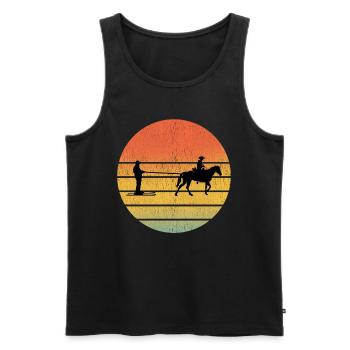 Pferd Skijöring Wintersport Retro Vintage - Männer Premium Bio Tank Top - Schwarz - Vorne - AI Model Male 178 light (178cm)