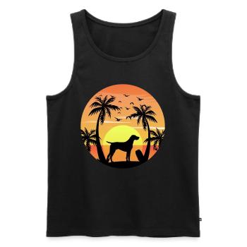 Chien d’arrêt allemand à poil court Plage de surf - Débardeur bio Premium Homme - noir - Devant - Michal (187cm)