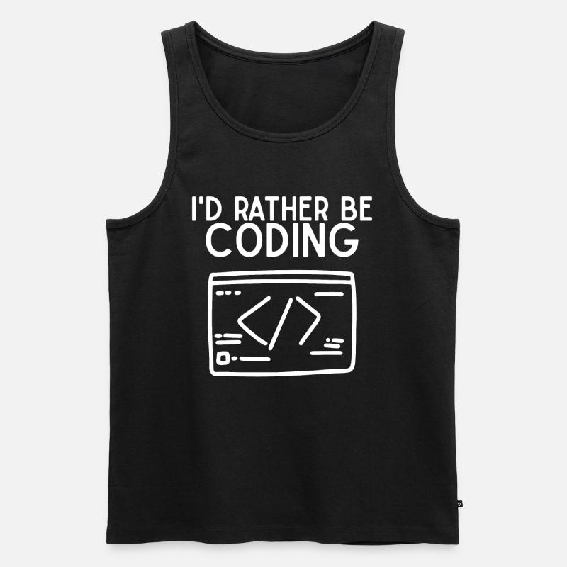 Id Rather Be Coding - Men's Premium Organic Tank Top - black
