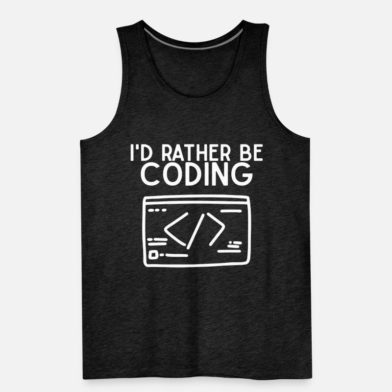 Id Rather Be Coding Men's Premium Organic Tank Top