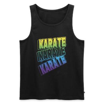 Karaté, Écriture, Arts martiaux, Arts martiaux, Combat, Sports - Débardeur bio Premium Homme - noir - Devant - AI Model Male 178 light (178cm)