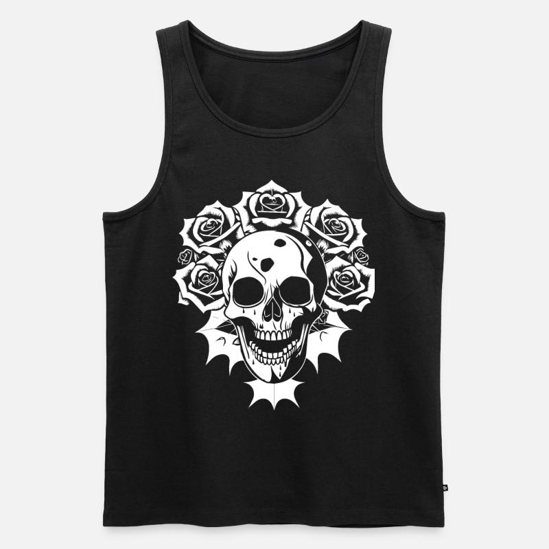 Horror Schädel Schädel Kunst Schädel Gothic Heavy Metal - Männer Premium Bio Tank Top - Schwarz
