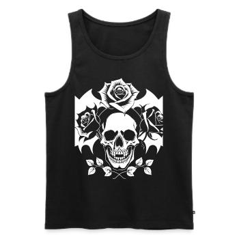 Horror Skull Skull Art Skull Gothic Heavy Metal - Men's Premium Organic Tank Top - black - Front - Michal (187cm)
