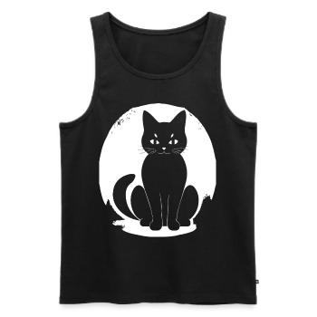 Funny Cat Silhouette Cheeky Fun Cats - Men's Premium Organic Tank Top - black - Front - AI Model Male 178 light (178cm)