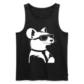 Frettchen mit Sonnenbrille Coole Frettchen - Männer Premium Bio Tank Top - Schwarz - Vorne - Michal (187cm)
