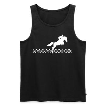 DNA Springreiten - Männer Premium Bio Tank Top - Schwarz - Vorne - Michal (187cm)