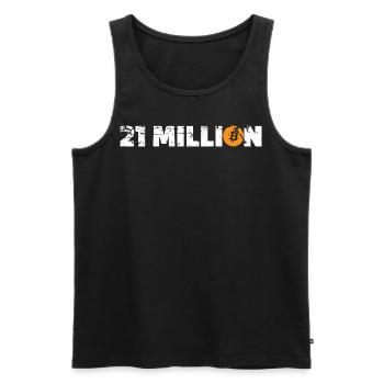 21 Million Bitcoin Cryptocurrency HODL BTC - Men's Premium Organic Tank Top - black - Front - AI Model Male 178 light (178cm)