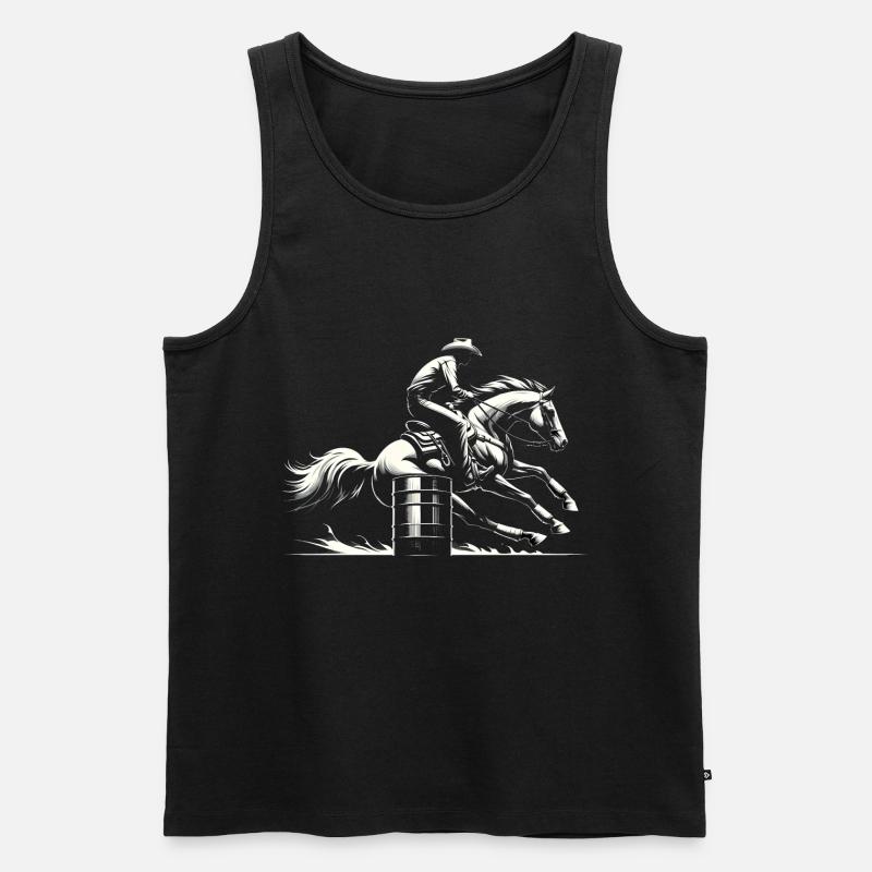 Barrel-Racing-Dynamik - Männer Premium Bio Tank Top - Schwarz
