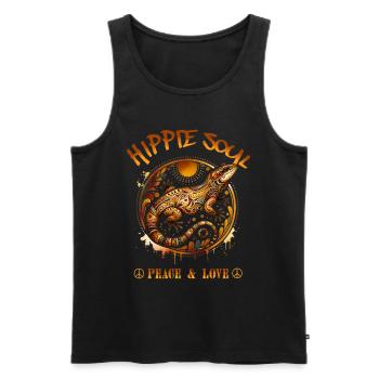 Peace & Love - Männer Premium Bio Tank Top - Schwarz - Vorne - AI Model Male 178 light (178cm)