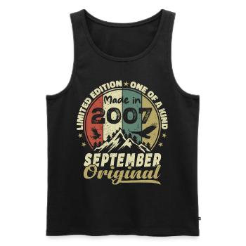 2007 - Legends are born September 2007 - Men's Premium Organic Tank Top - black - Front - Michal (187cm)