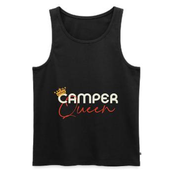 Camper Queen - Camping Familie Königin Krone - Männer Premium Bio Tank Top - Schwarz - Vorne - AI Model Male 178 light (178cm)
