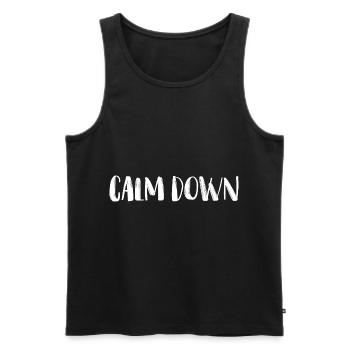 Relaxation and relaxation. Just Calm Down - Men's Premium Organic Tank Top - black - Front - AI Model Male 178 light (178cm)
