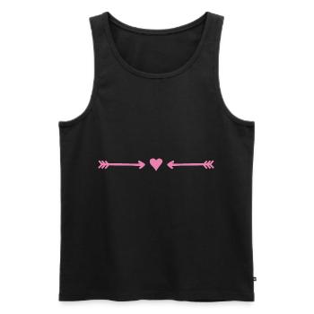 Herz Pfeil Symbole - Männer Premium Bio Tank Top - Schwarz - Vorne - Michal (187cm)
