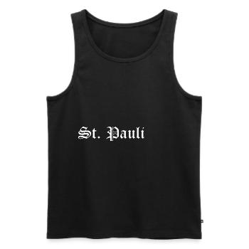 St. Pauli - Männer Premium Bio Tank Top - Schwarz - Vorne - AI Model Male 178 light (178cm)