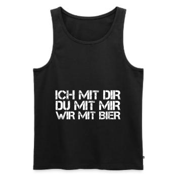 Biertrinker - Ich Mit Dir Du Mit Mir Wir Mit Bier - Männer Premium Bio Tank Top - Schwarz - Vorne - Michal (187cm)