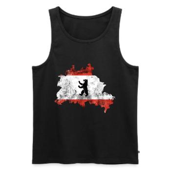 Berlin - Männer Premium Bio Tank Top - Schwarz - Vorne - Michal (187cm)