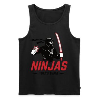 Ninja - Männer Premium Bio Tank Top - Schwarz - Vorne - Michal (187cm)