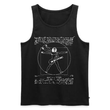 Vitruvian Man Playing Guitar | Funny Love Guitaris - Débardeur bio Premium Homme - noir - Devant - Michal (187cm)