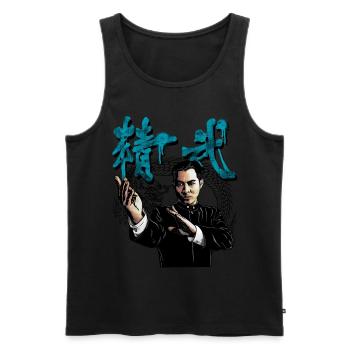 Kung Fu - Men's Premium Organic Tank Top - black - Front - AI Model Male 178 light (178cm)