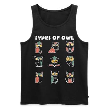 Espèces De Hibou Ornithologe Hibou - Débardeur bio Premium Homme - noir - Devant - Michal (187cm)