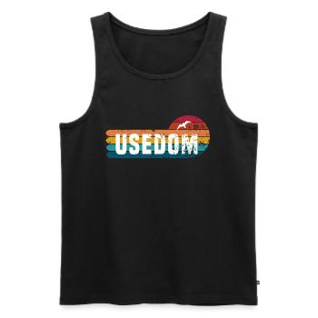 Usedom - Männer Premium Bio Tank Top - Schwarz - Vorne - Michal (187cm)