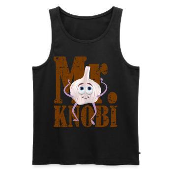 Knoblauch Mr. Knobi kochen stinken Koch - Männer Premium Bio Tank Top - Schwarz - Vorne - AI Model Male 178 light (178cm)