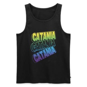 Catane Italie City Font Skyline Accueil - Débardeur bio Premium Homme - noir - Devant - AI Model Male 178 light (178cm)