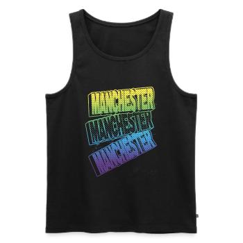 Manchester England UK City Font Skyline Home - Men's Premium Organic Tank Top - black - Front - Michal (187cm)